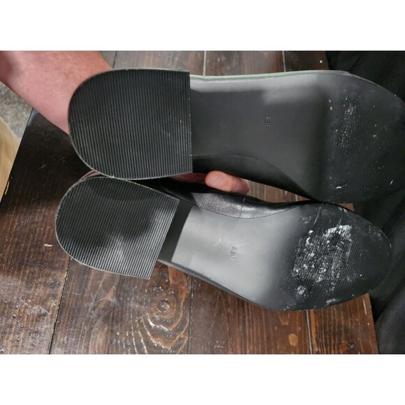 NEW Steve Madden Eli Black Leather Ankle-Strap Block-Heel Pumps/Sz. 8.5M - Picture 8 of 10